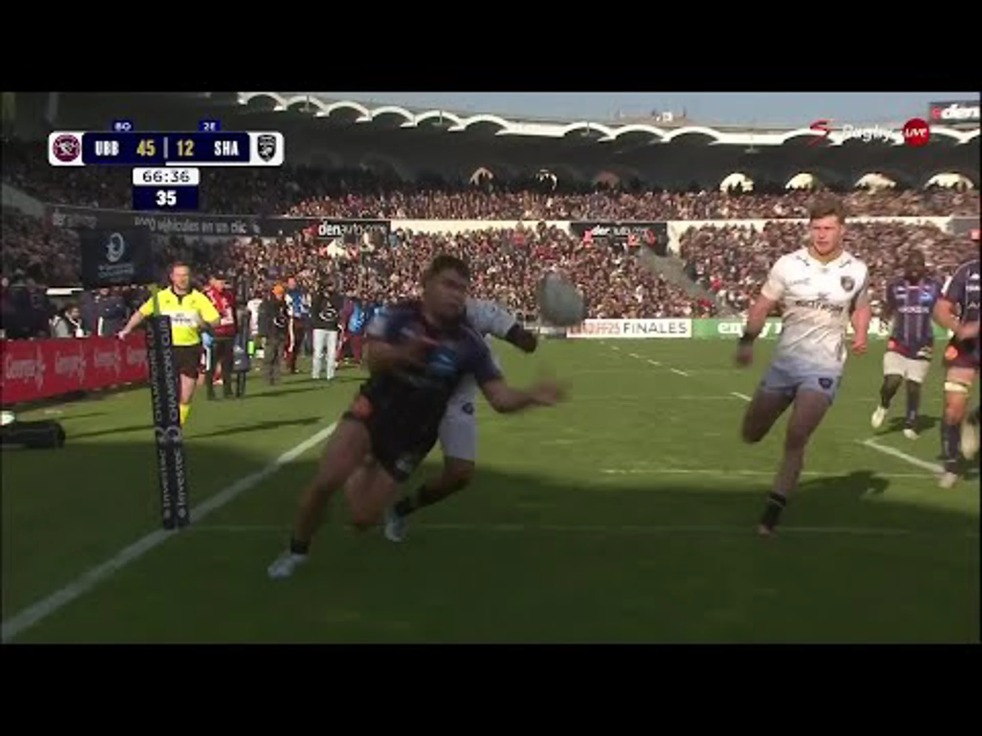 Damian Penaud With a Try vs. Sharks