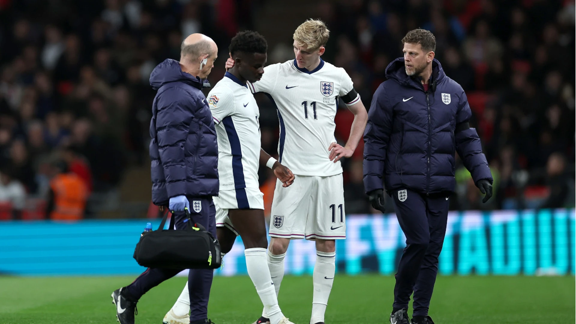 Saka out of England squad due to leg injury