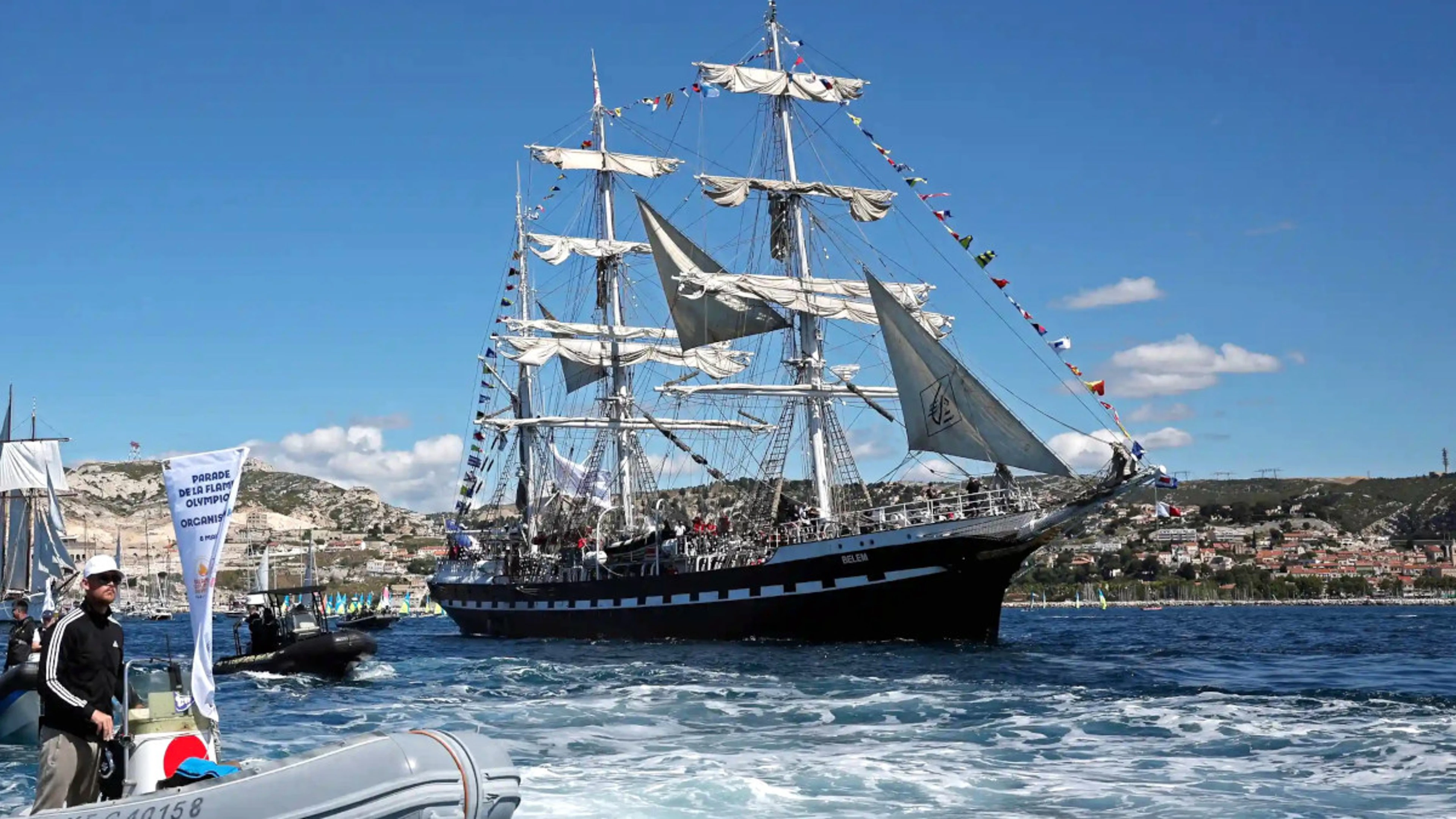 Olympic flame arrives on French soil in Marseille