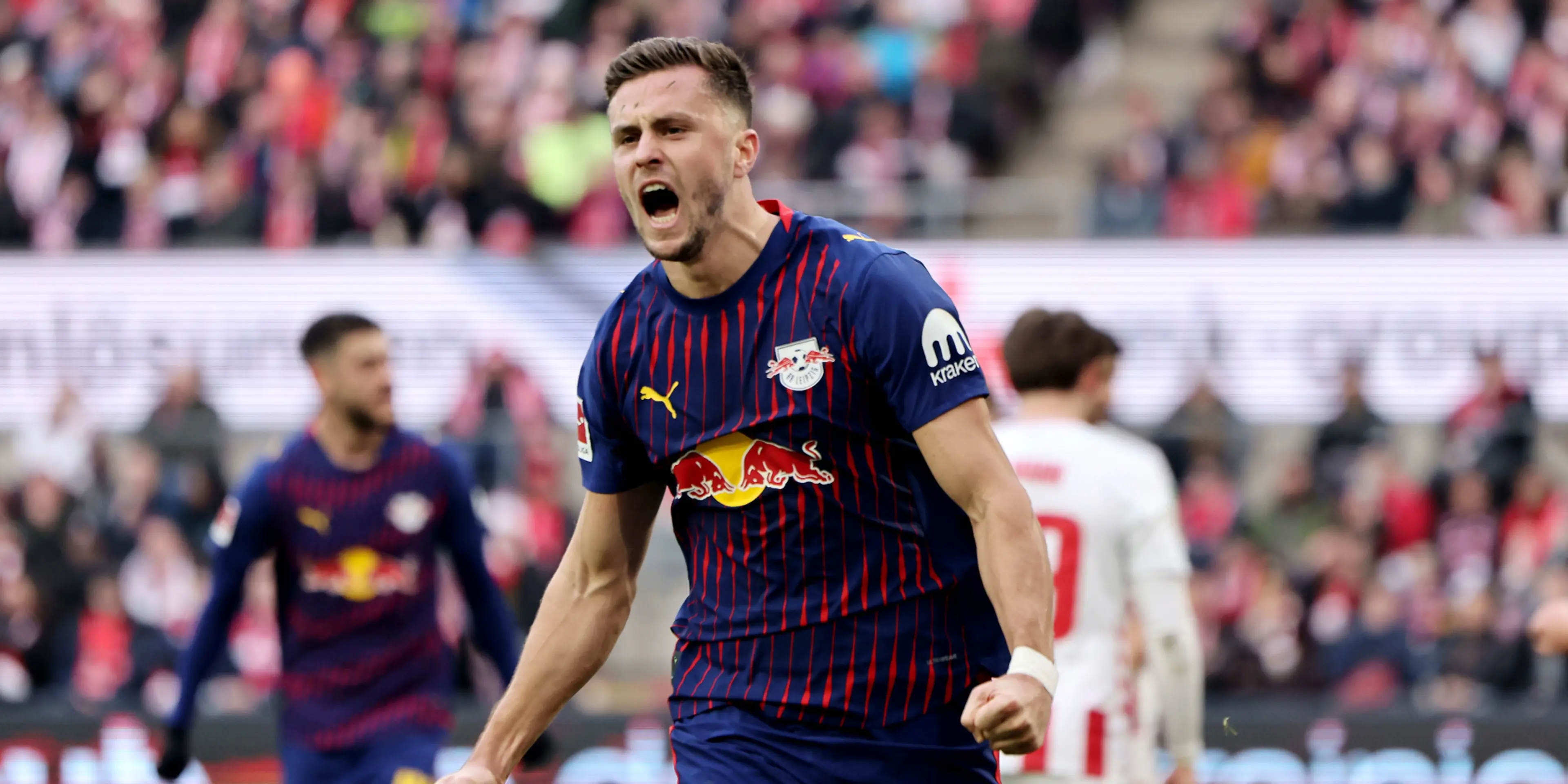 Baumgartner brace helps Leipzig climb into fourth