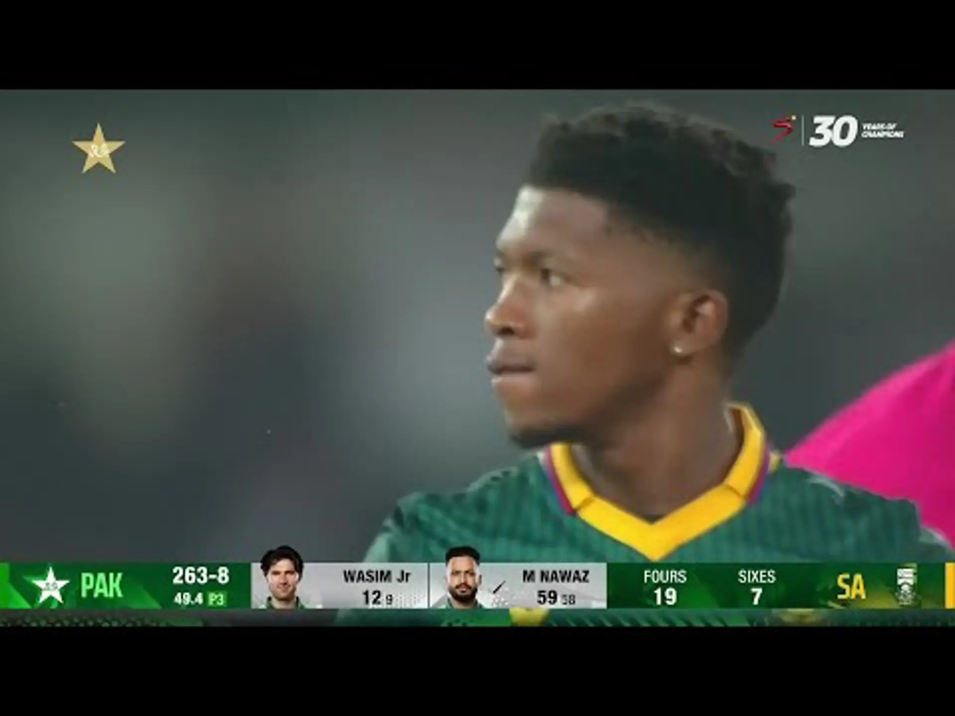 Mohammad Nawaz Runs Leader for Pakistan vs. South Africa - Top Fours, Sixes