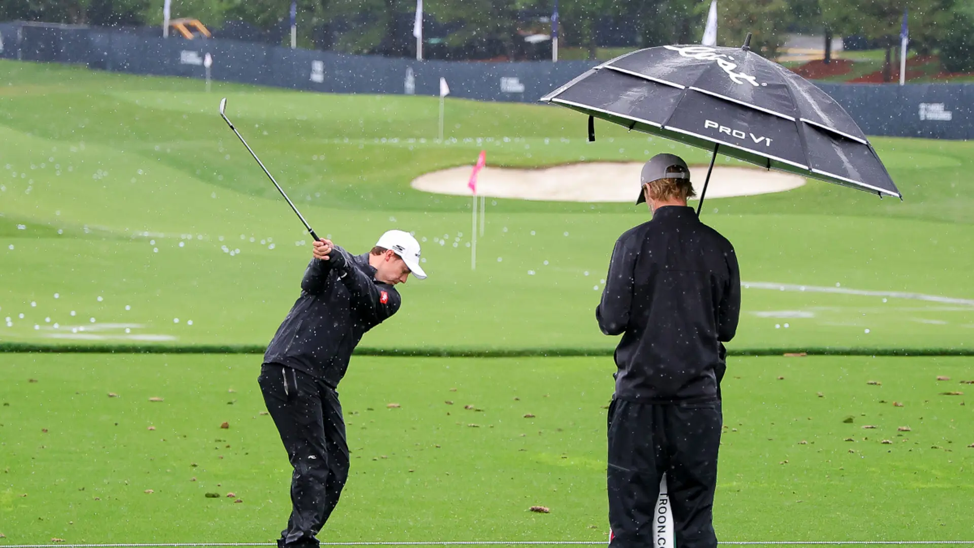 Rain soaks first practice day at PGA Championship