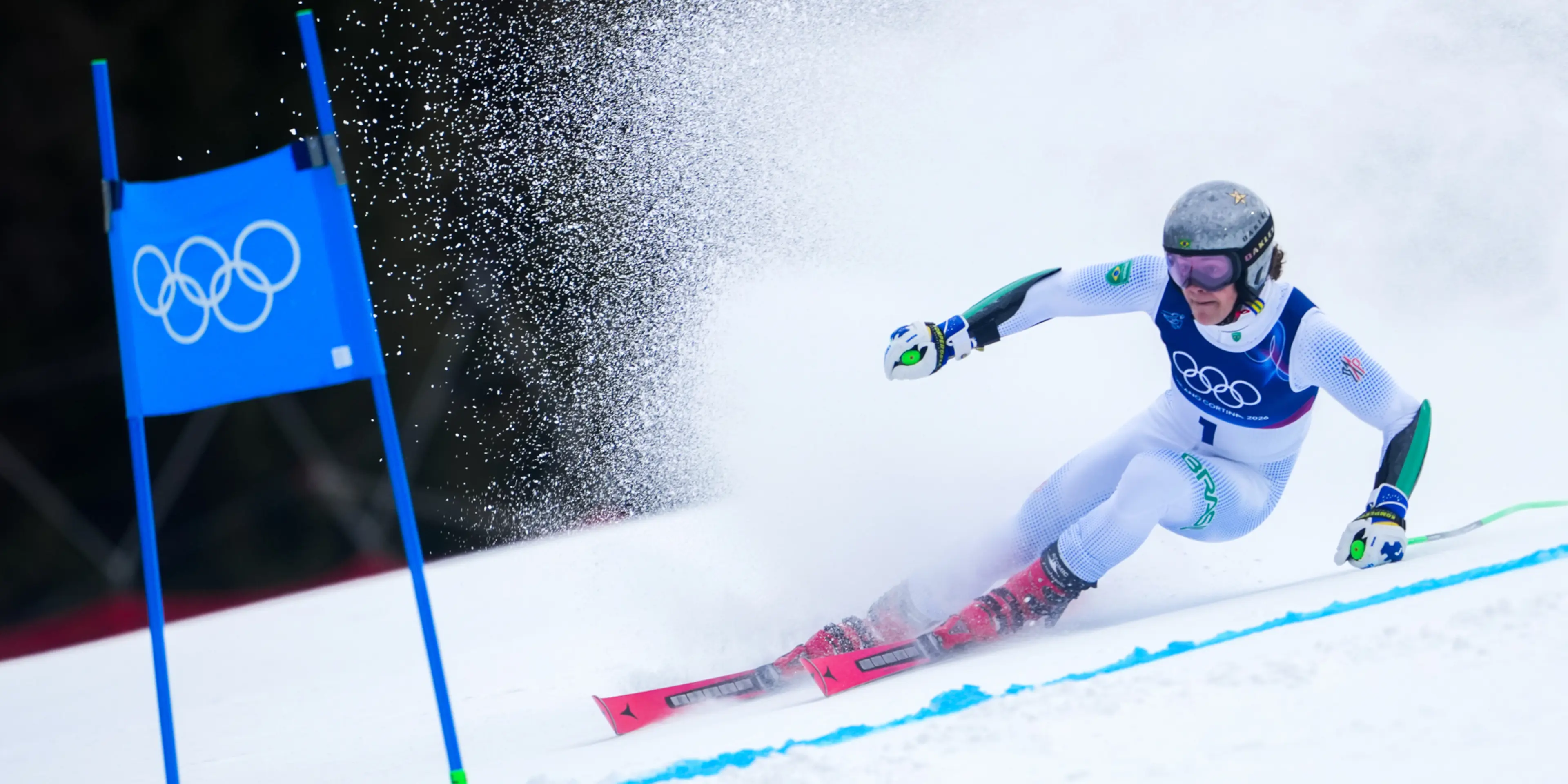 Brazil's Braathen in pole for historic Olympic giant slalom medal