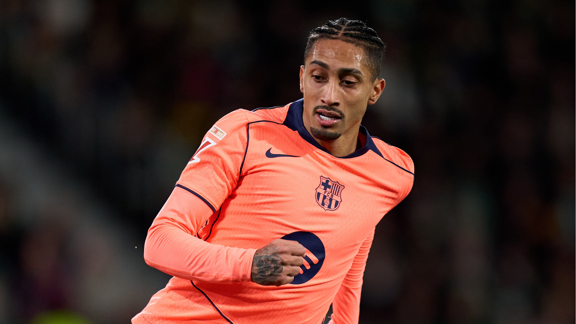 Barca coach Flick 'not happy' with Raphinha thigh strain