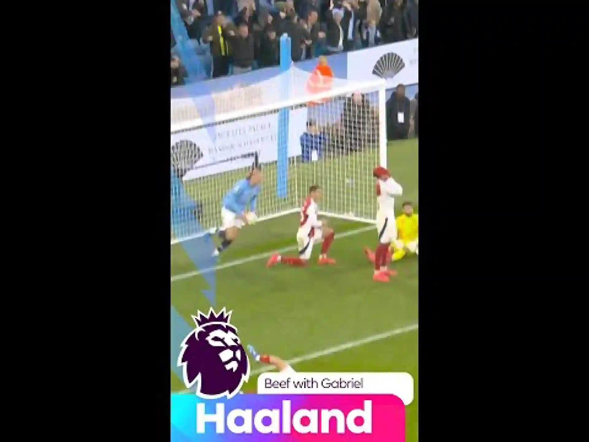 Cheeky! Erling Haaland re-ignites the beef with Gabriel after late equaliser.