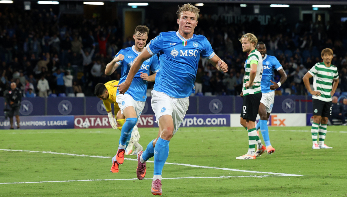 Hojlund and De Bruyne combine to push Napoli past Sporting