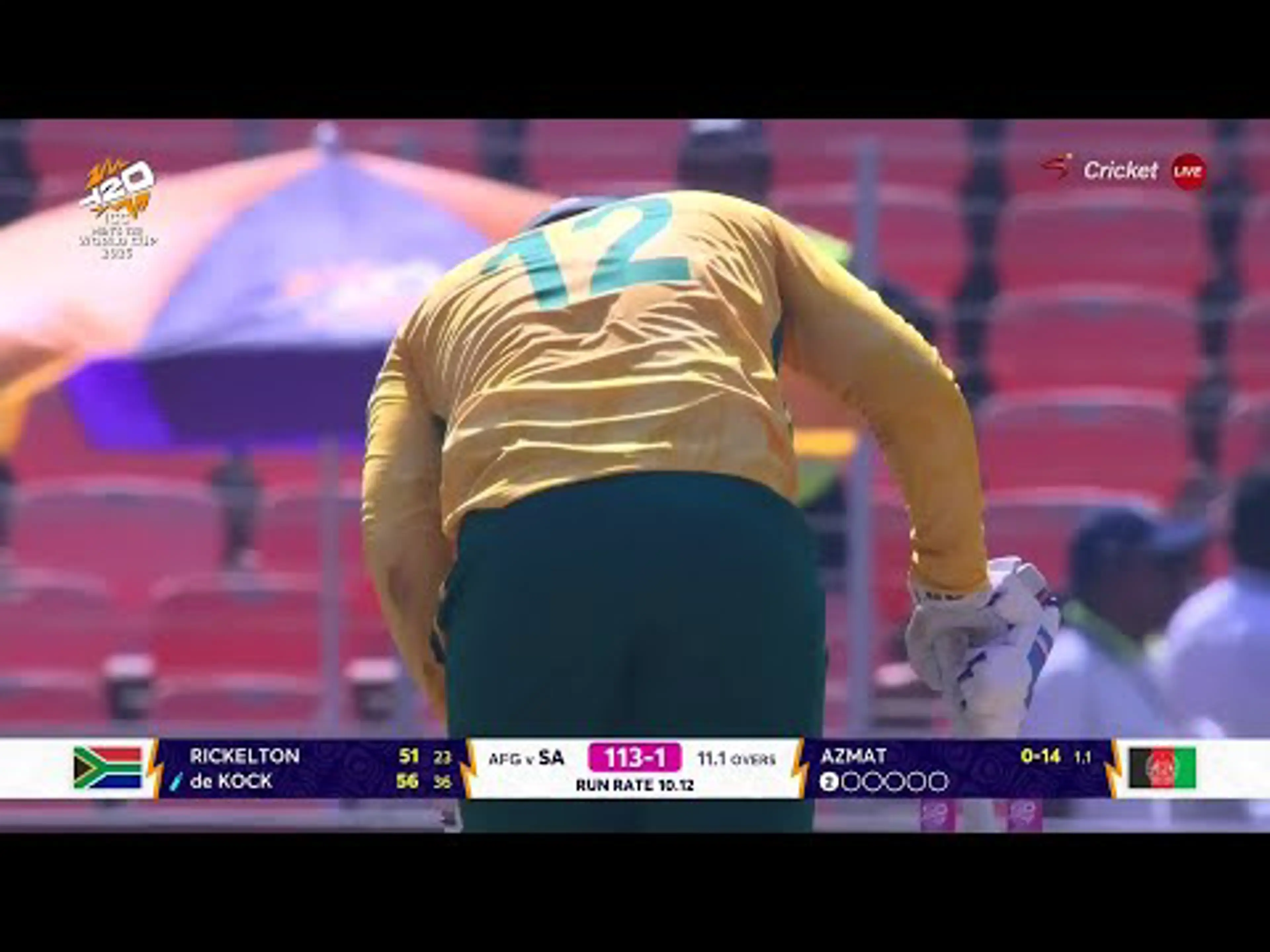 South Africa v Afghanistan | 13th T20 | 1st innings | Quinton Kock 56