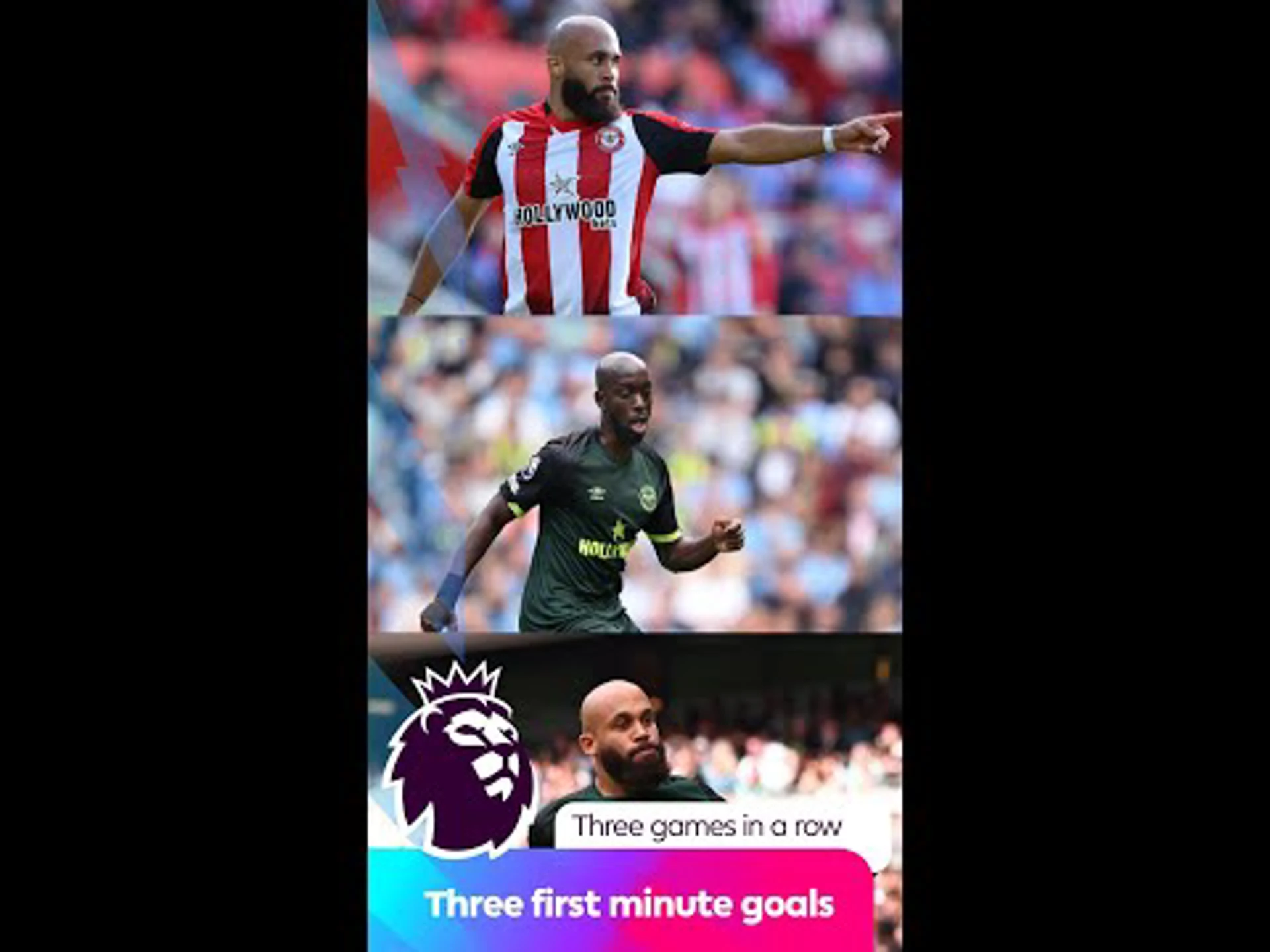 Brentford score inside a minute in three PL games in a row!