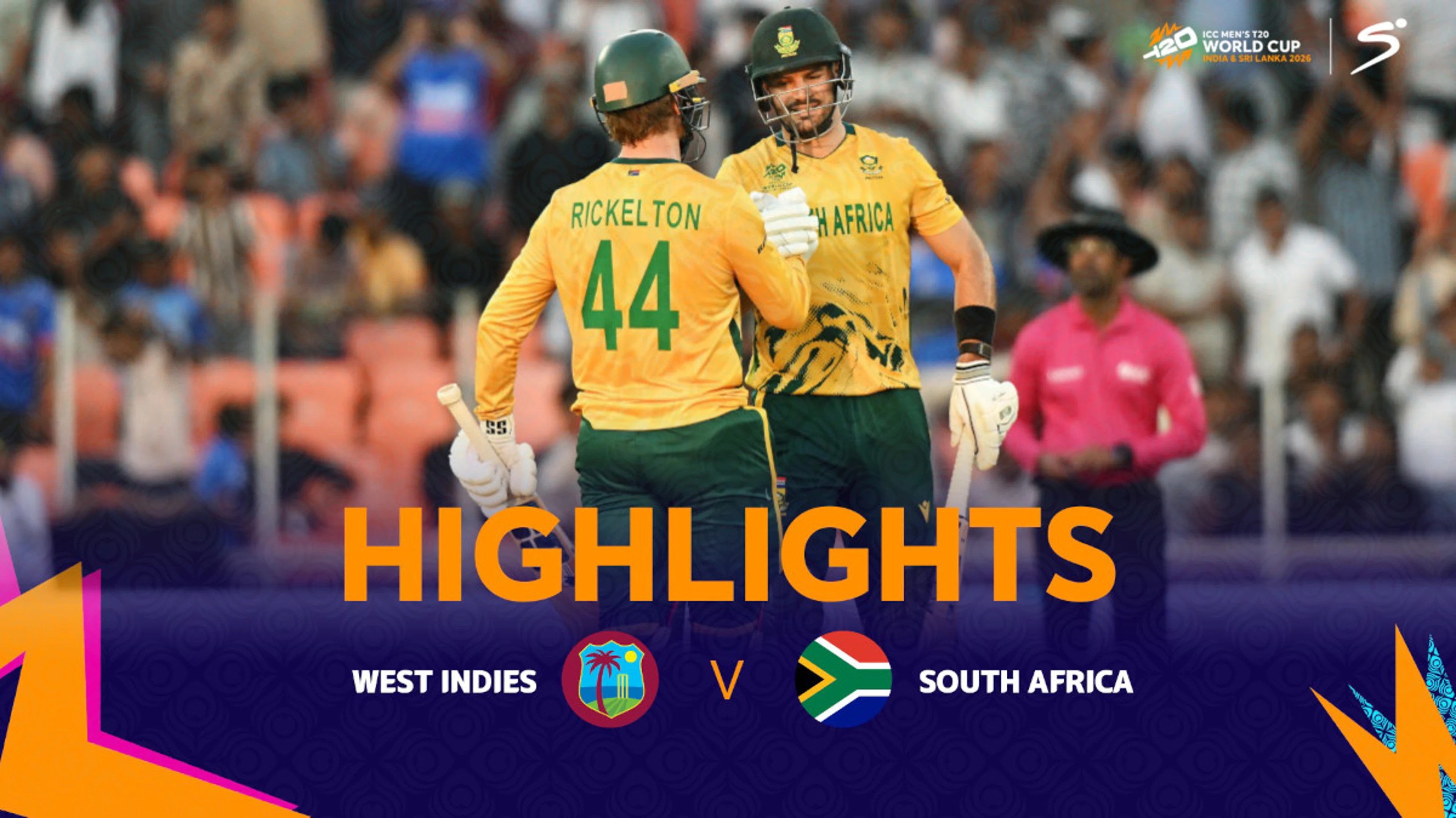 West Indies v South Africa | Match Highlights | ICC T20 World Cup Super 8 Group 1