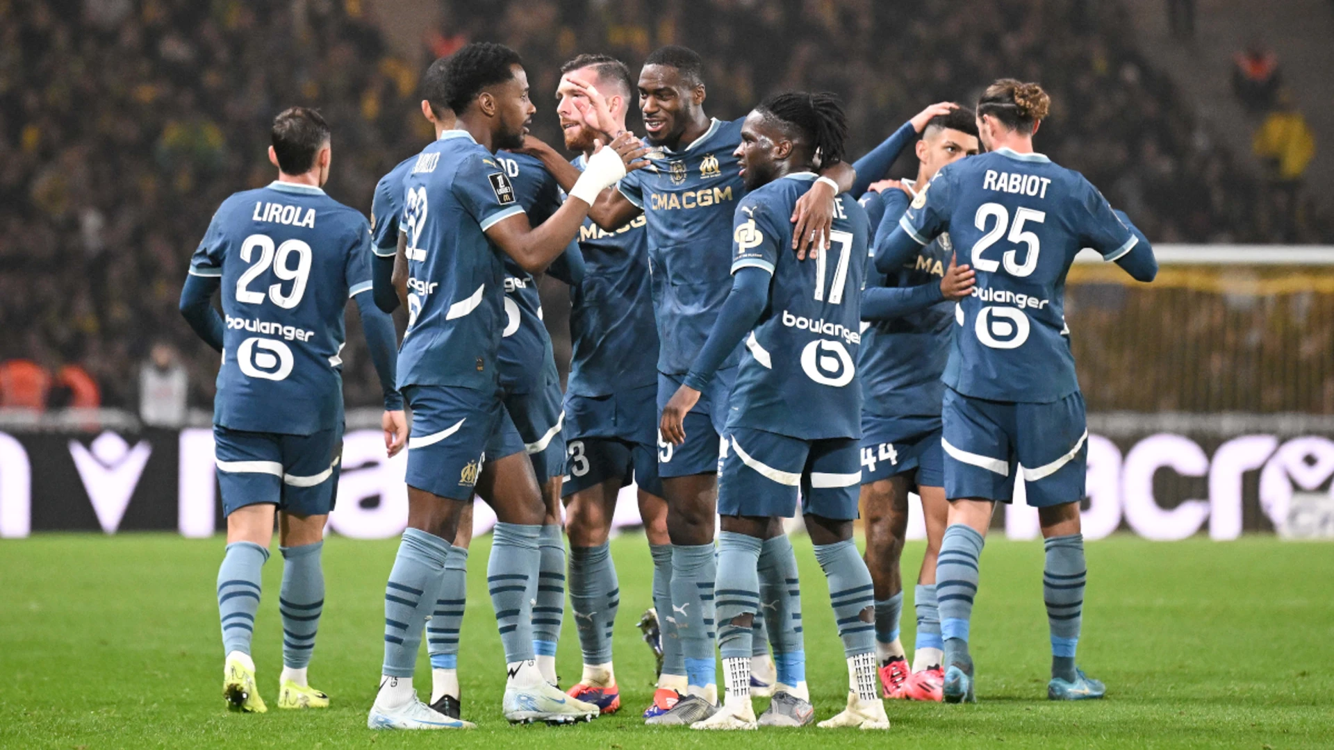 Marseille edge past Nantes to rise to second in Ligue 1