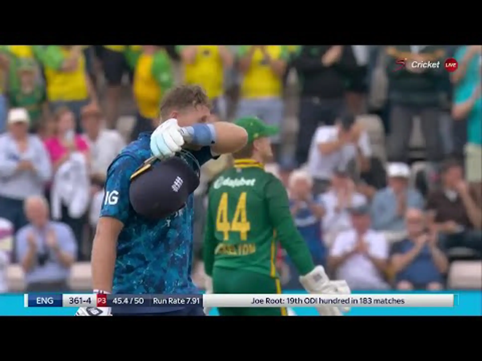 England v South Africa | 3rd ODI | 1st innings | Joe Root 100