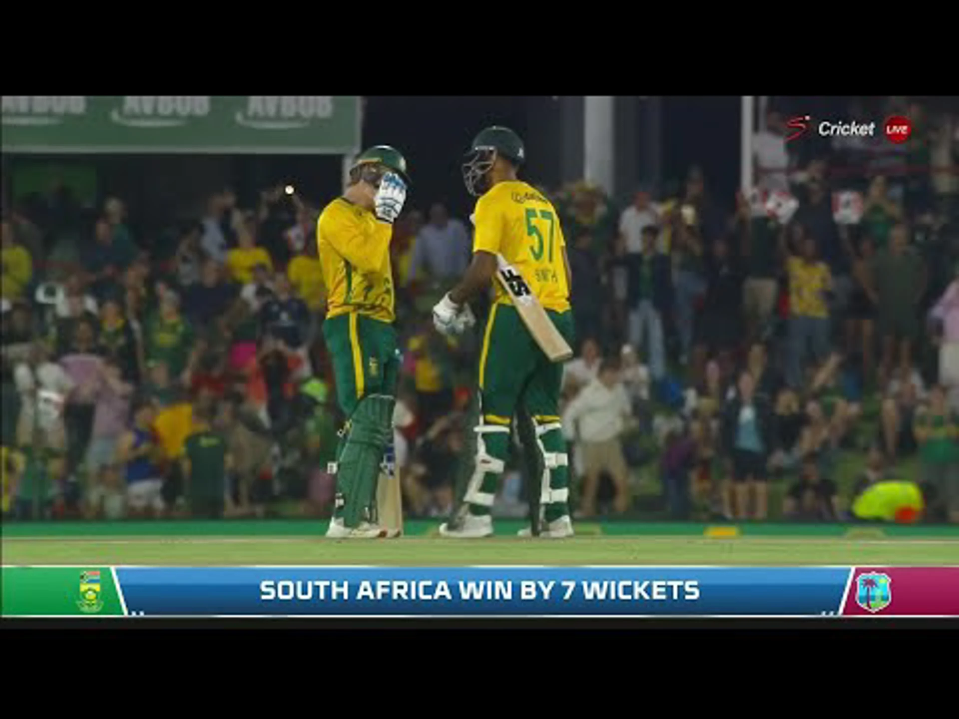 South Africa v West Indies | 2nd T20 | 2nd innings | Ryan Rickelton 77