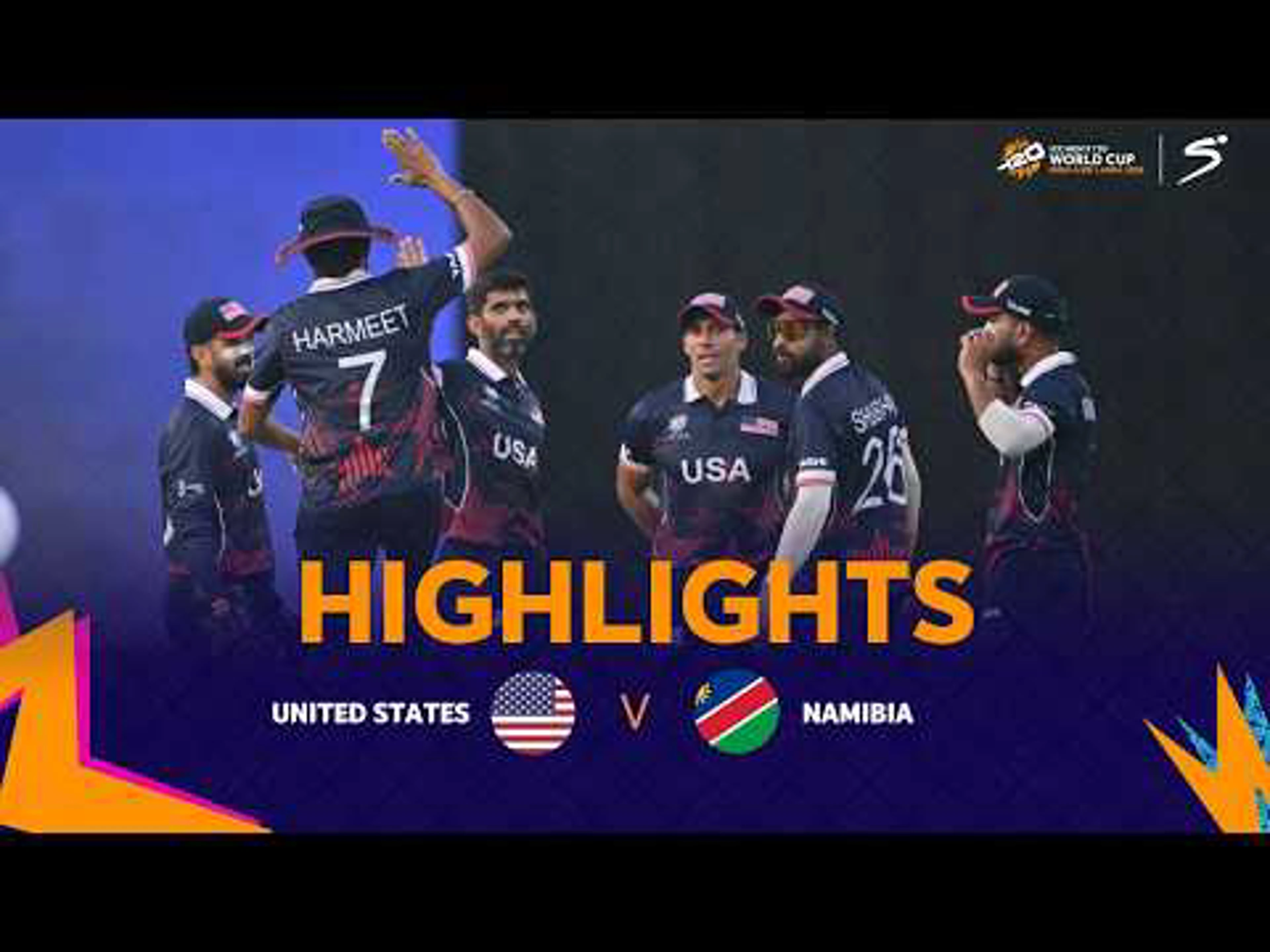 USA v Namibia | Match Highlights | ICC T20 World Cup Group A