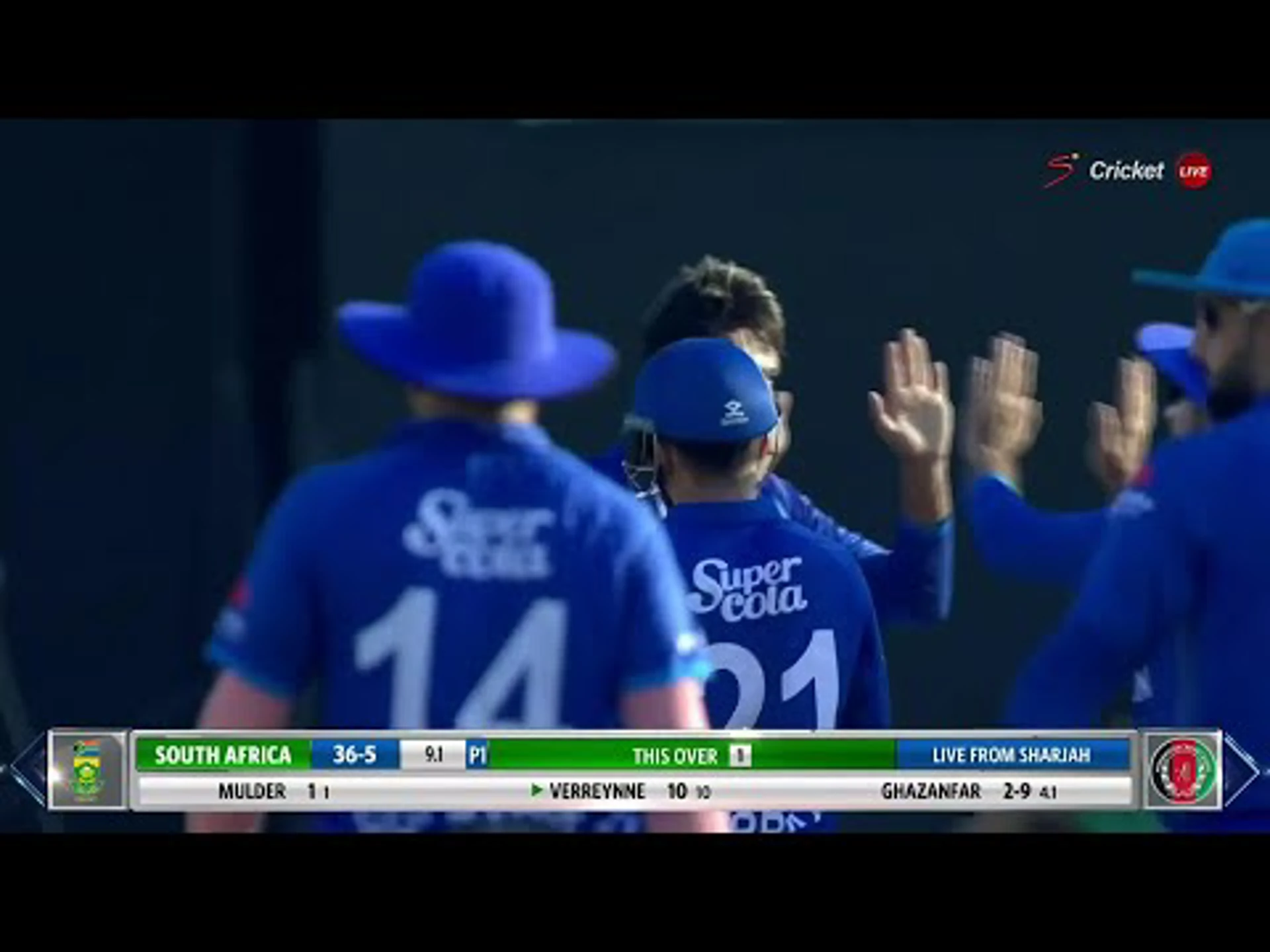 Afghanistan v South Africa | 1st ODI | 1st innings | Am Ghazanfar 7