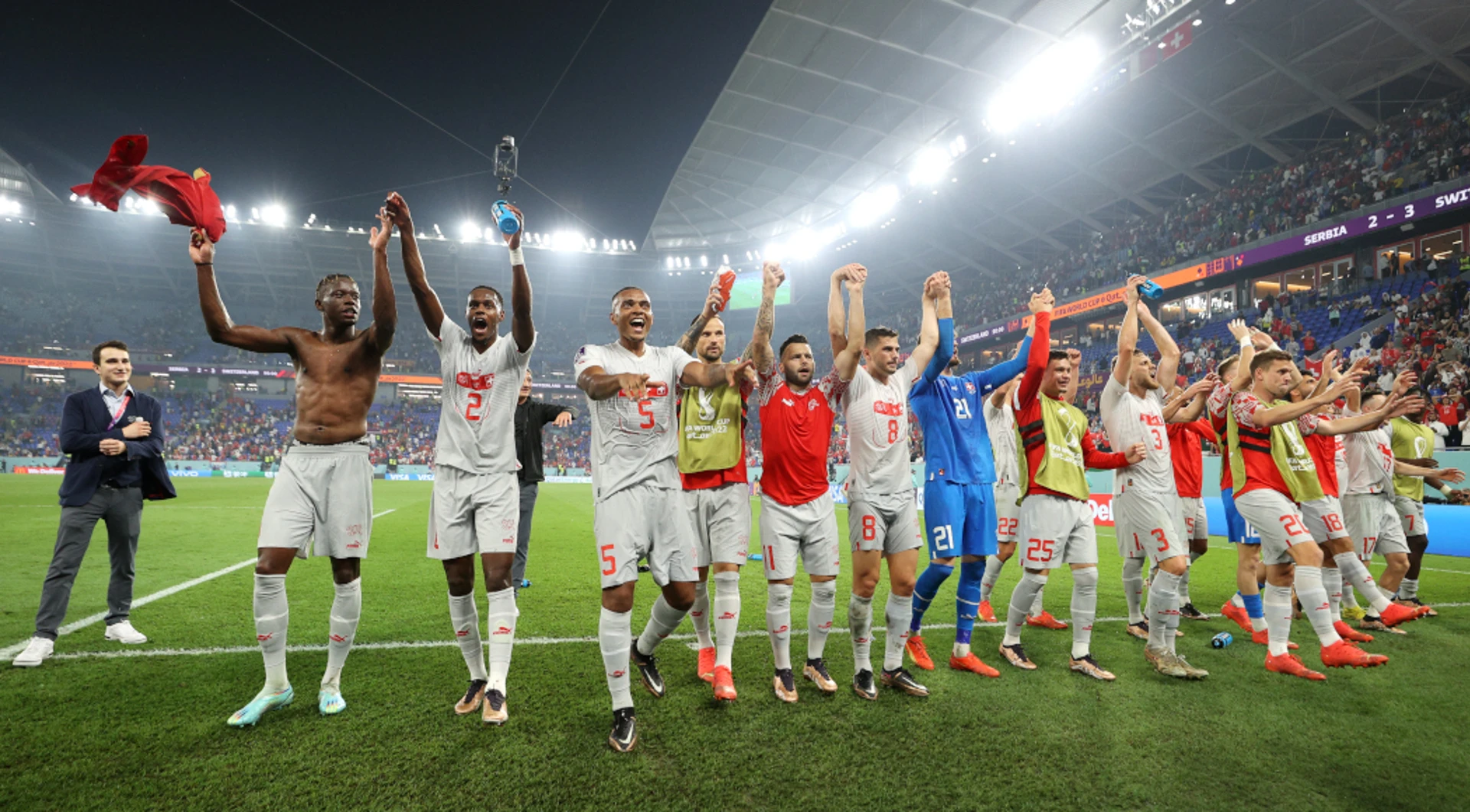 Switzerland power past Serbia to reach last 16