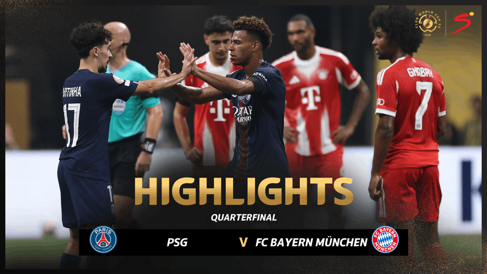 PSG vs Bayern Club World Cup Match Graphic