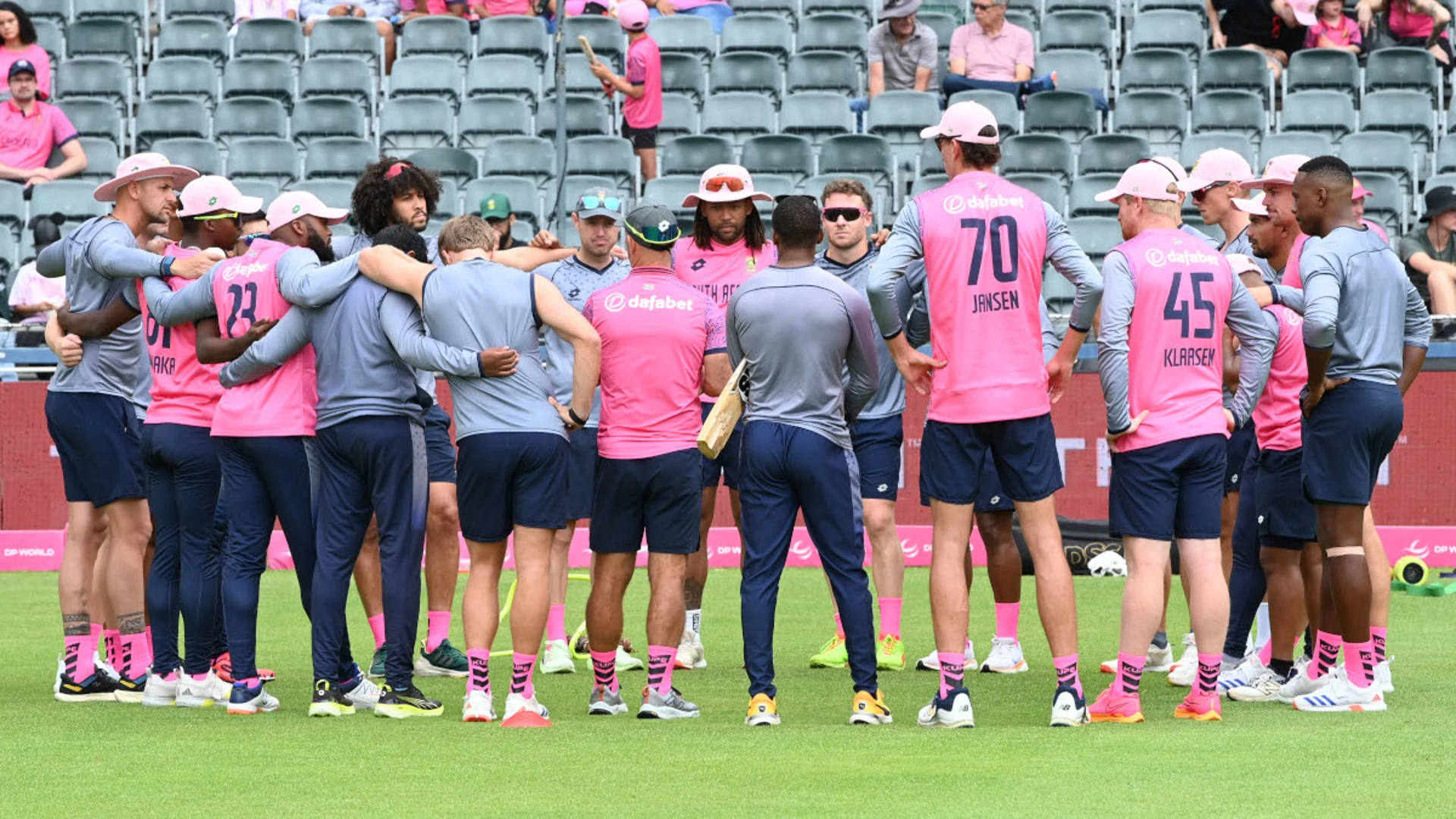 Drizzle delays toss in Pink Day ODI