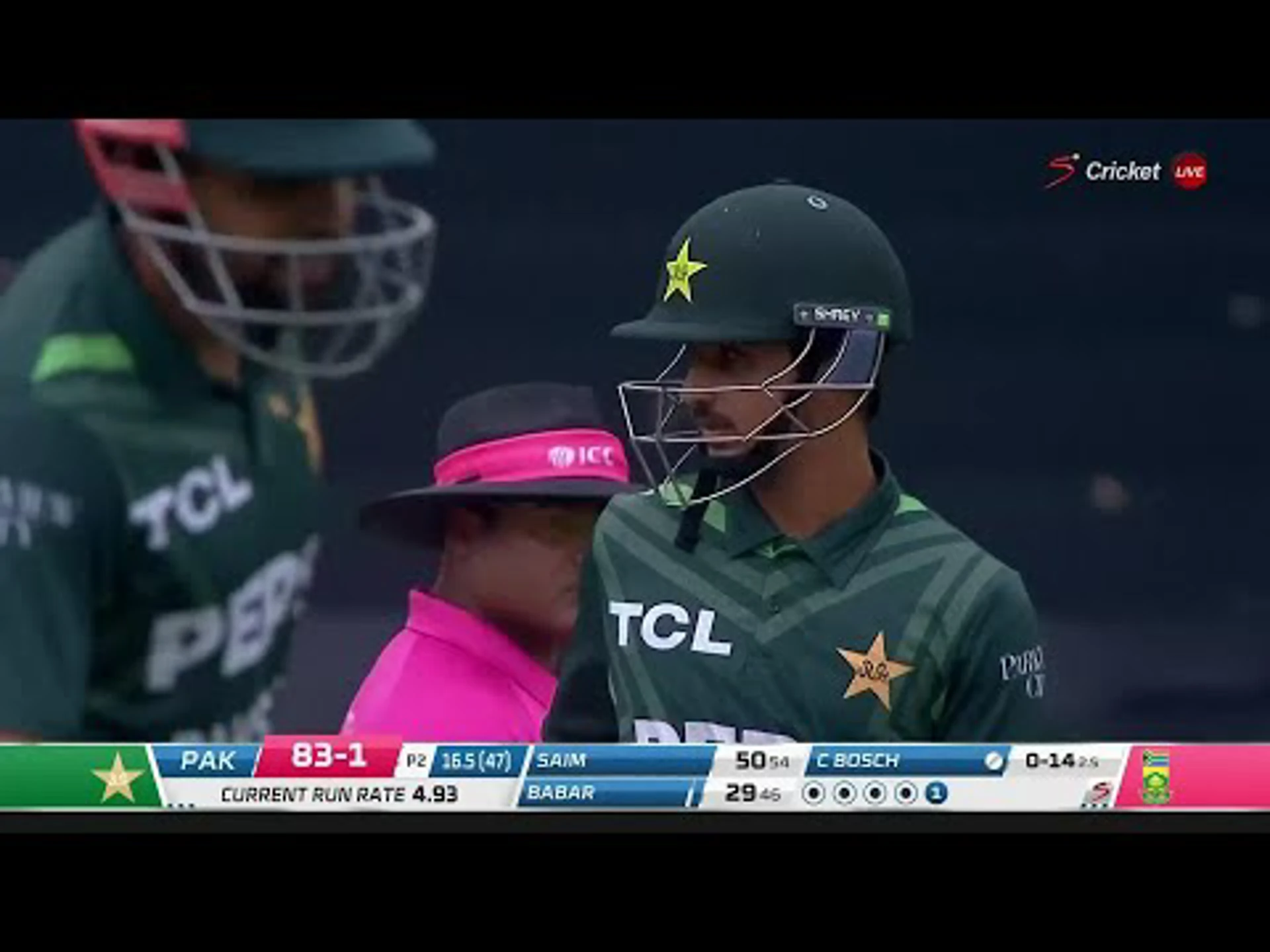 Saim Ayub with 50 Runs in the 1st Inning vs. South Africa