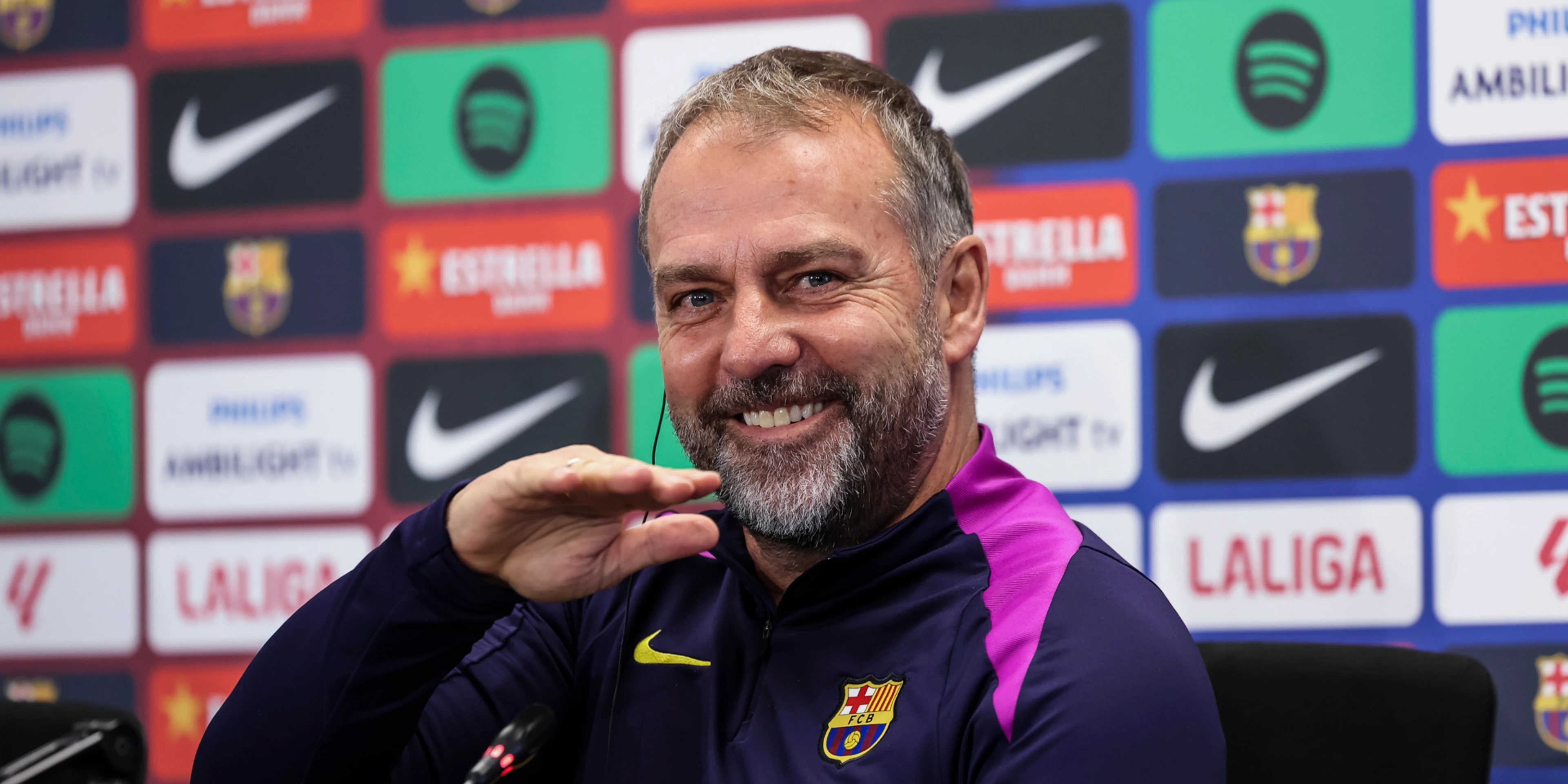 Barca's Flick happy to have players back for Atletico clash