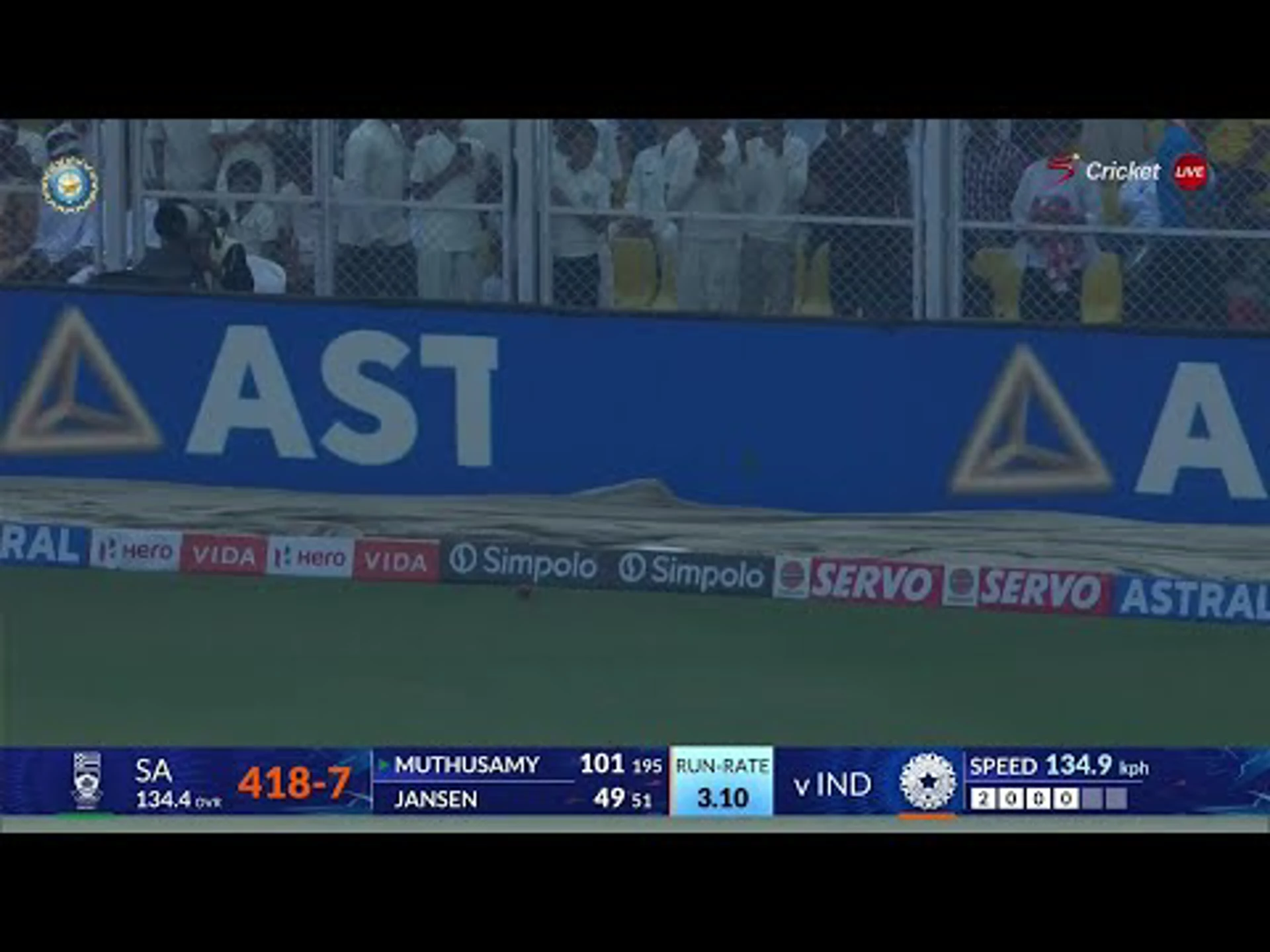 India v South Africa | 2nd Test | 1st innings | Senuran Muthusamy 25