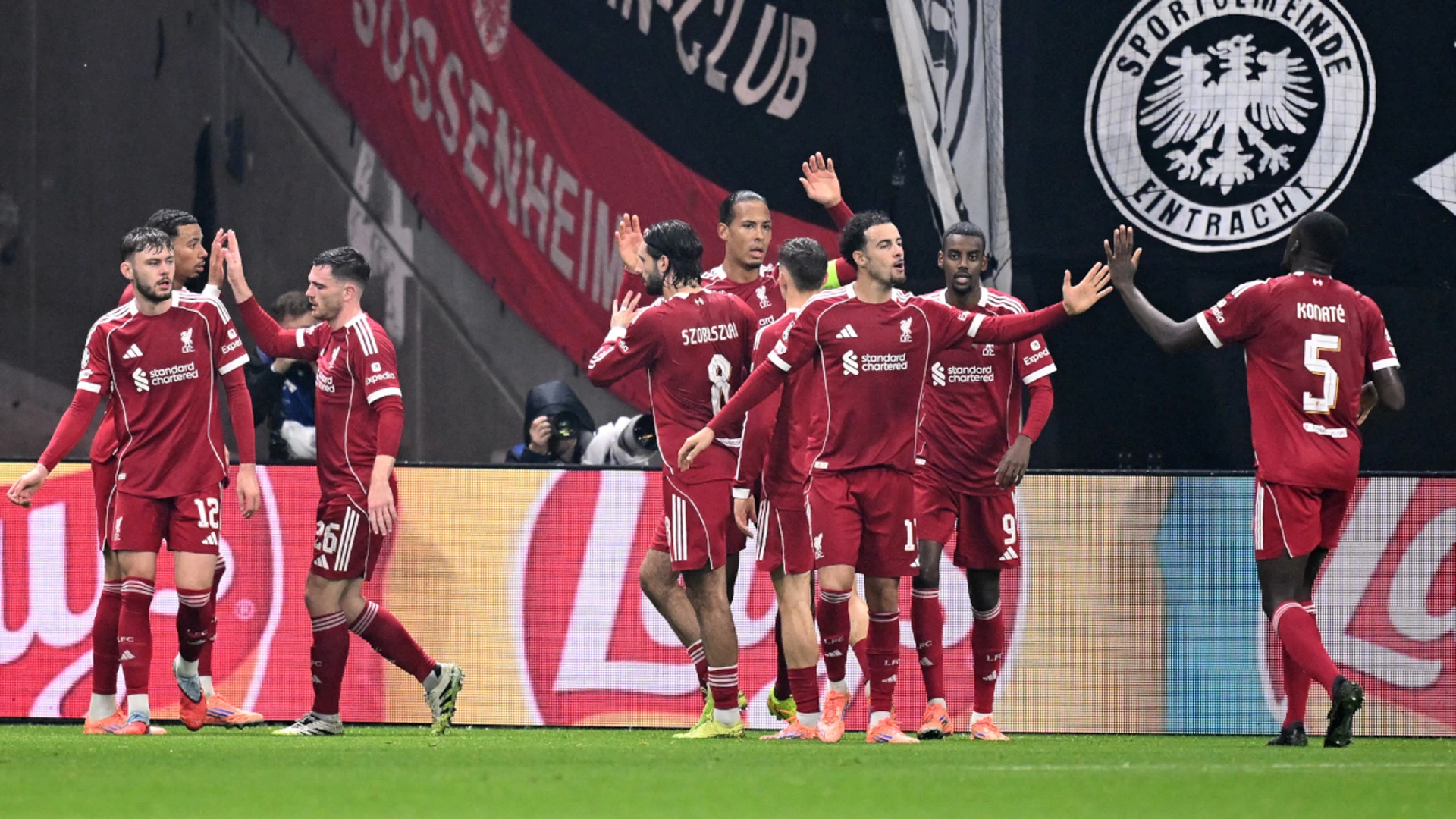Liverpool thump Frankfurt to break four-game losing streak