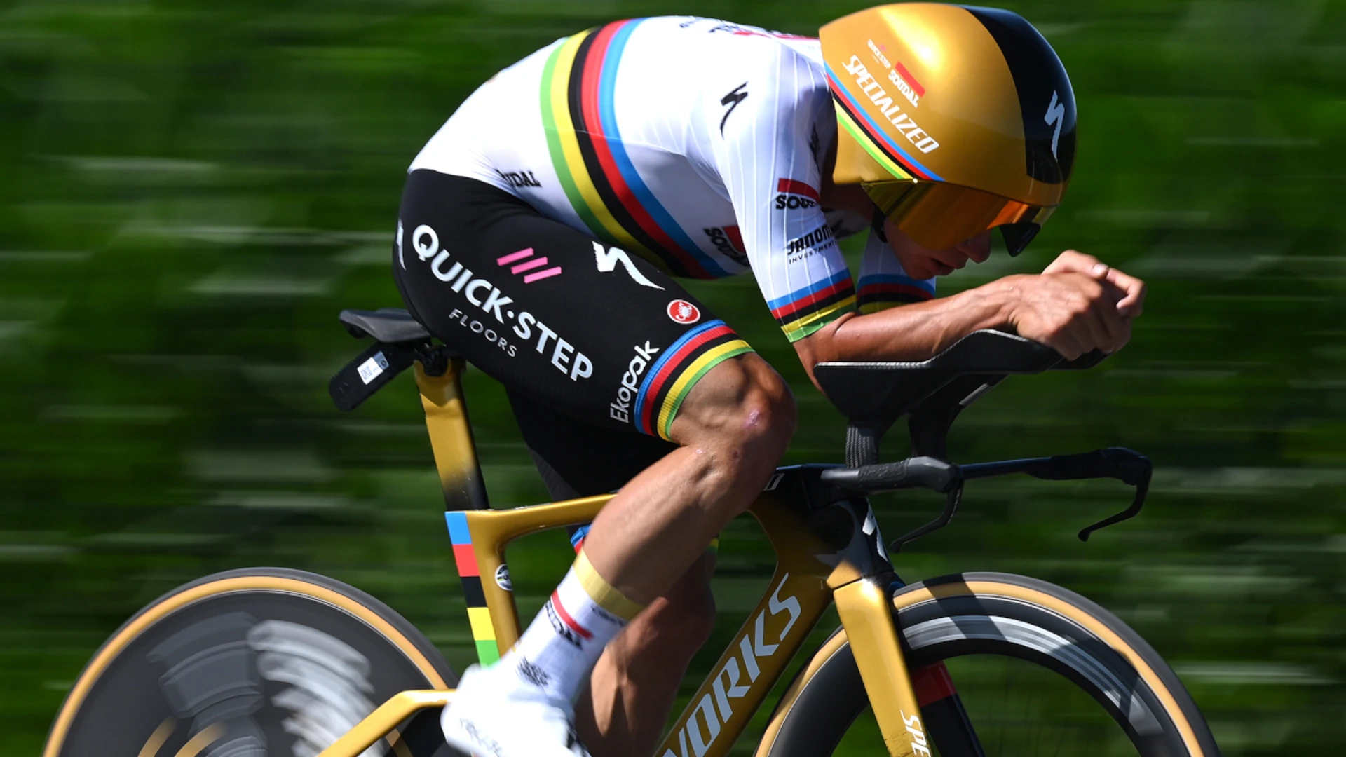 Tadej Pogacar into yellow as Remco Evenepoel wins Tour de France time trial
