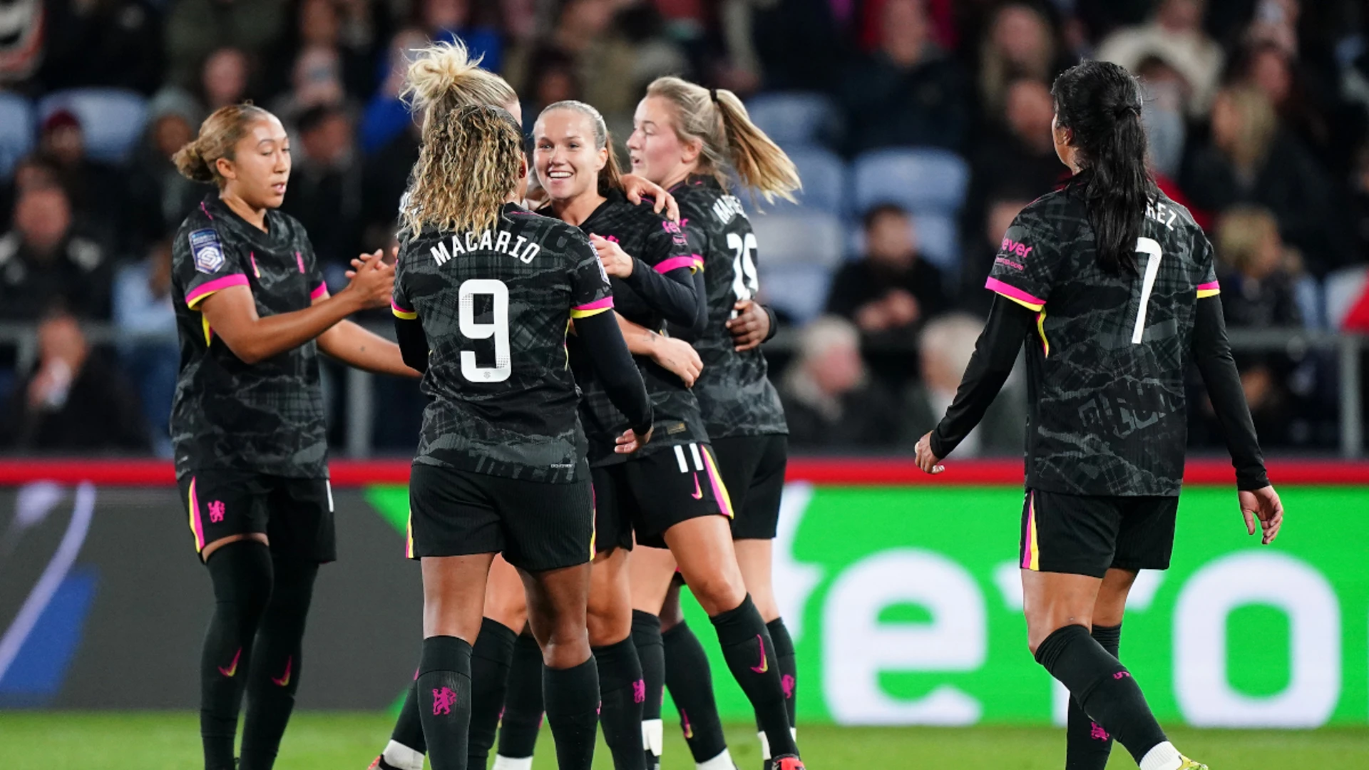 Chelsea go top of WSL with 7-0 hammering of Crystal Palace