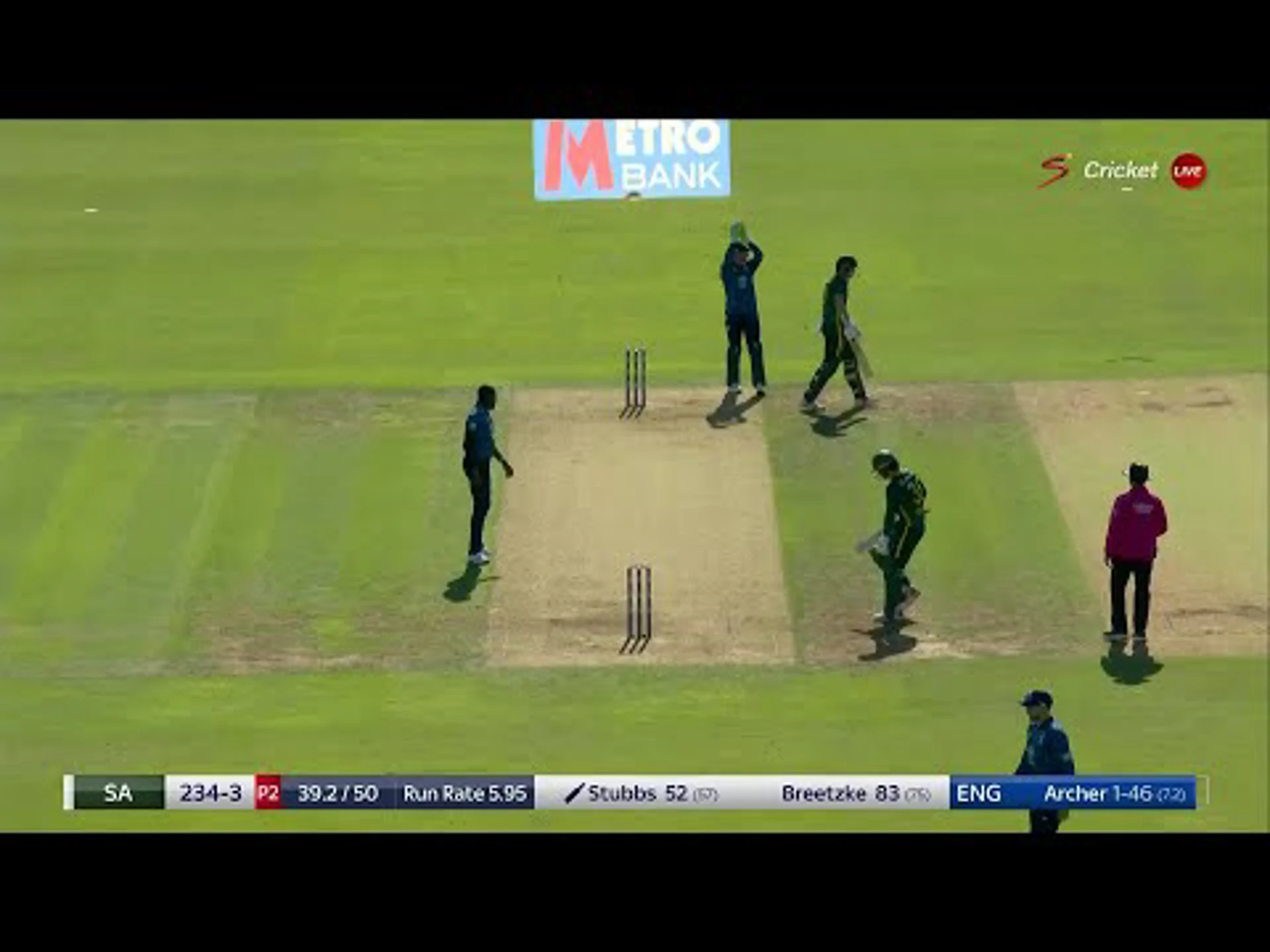 England v South Africa | 2nd ODI | 1st innings | Tristan Stubbs 58