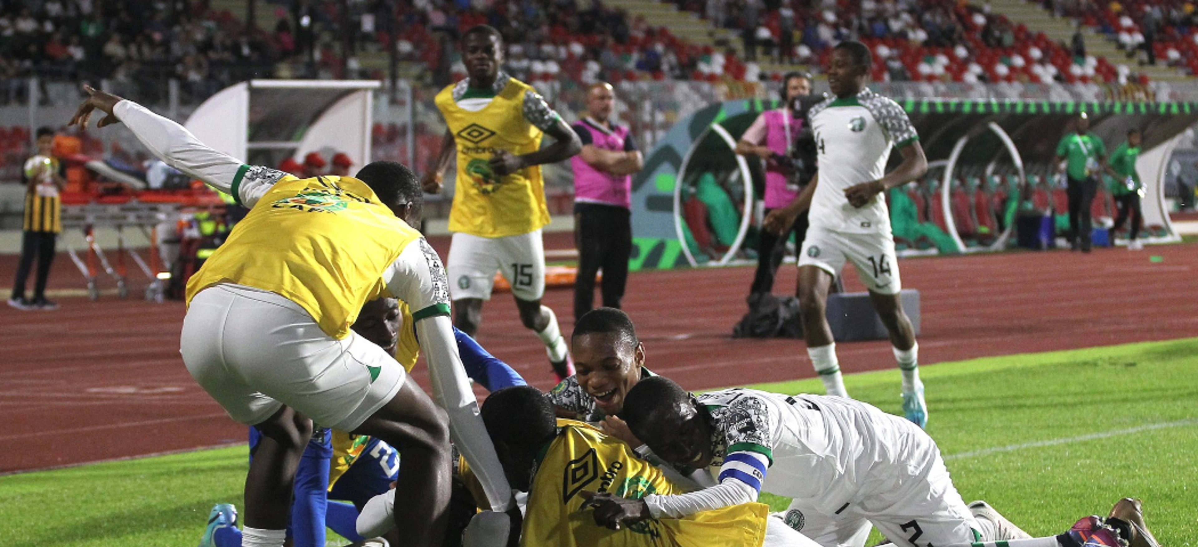 Nigeria down South Africa to make quarters