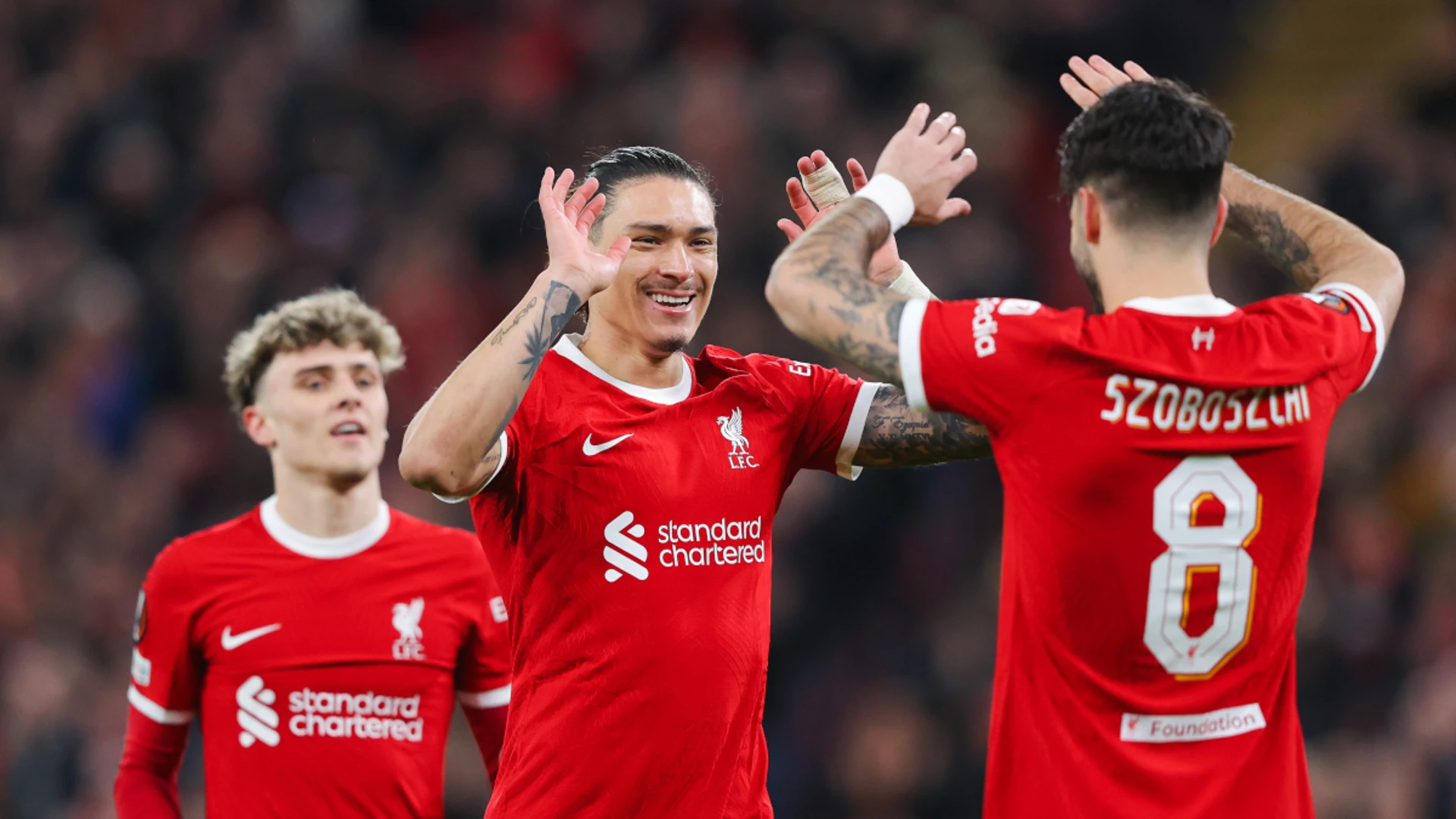 Liverpool cruise into Europa League quarters, Schick rescues Leverkusen