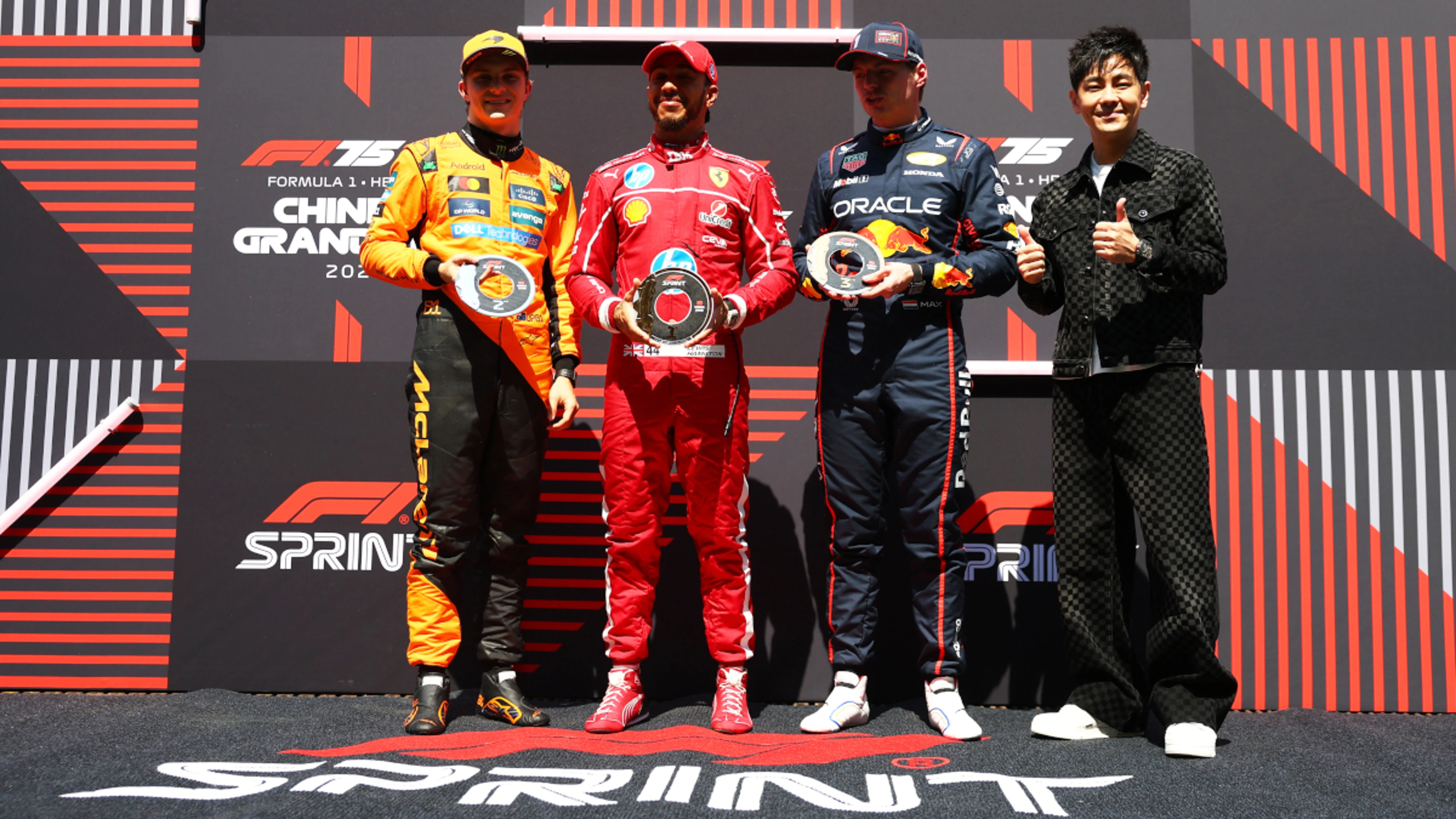 Hamilton dominates Chinese GP sprint for first Ferrari win