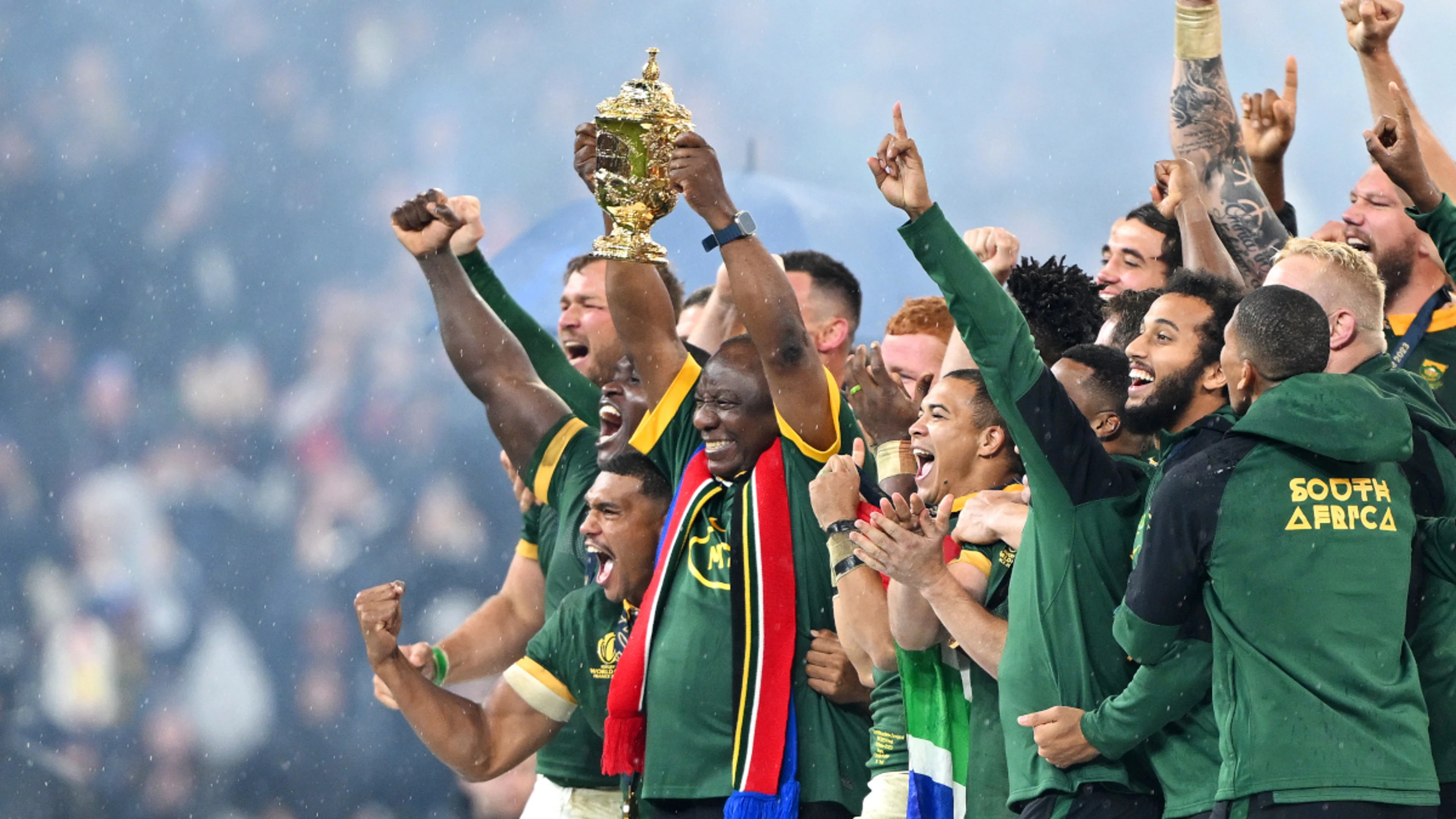 Ecstatic South Africans celebrate Rugby World Cup glory