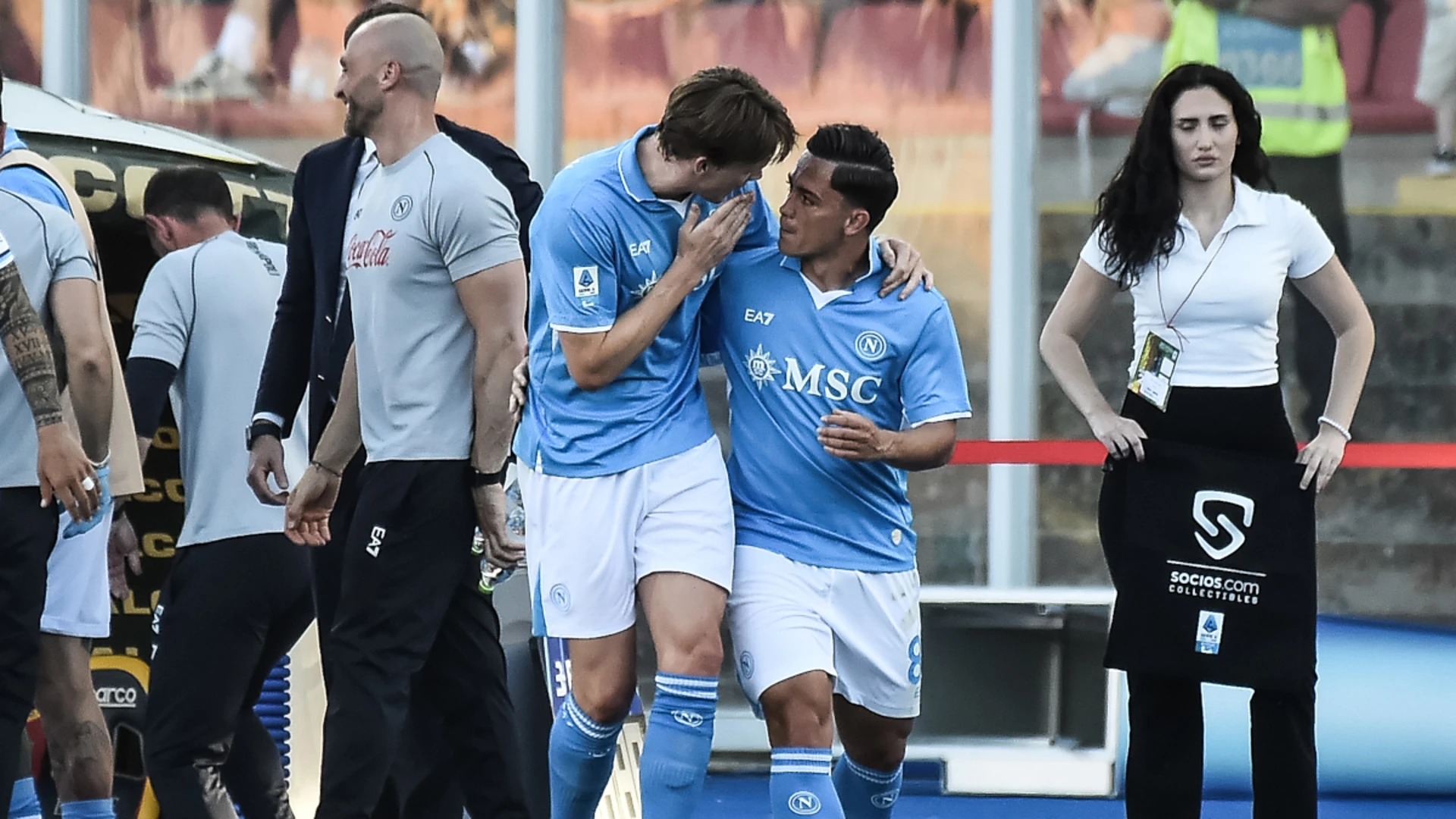 Napoli six clear in Serie A after win at fiery Lecce