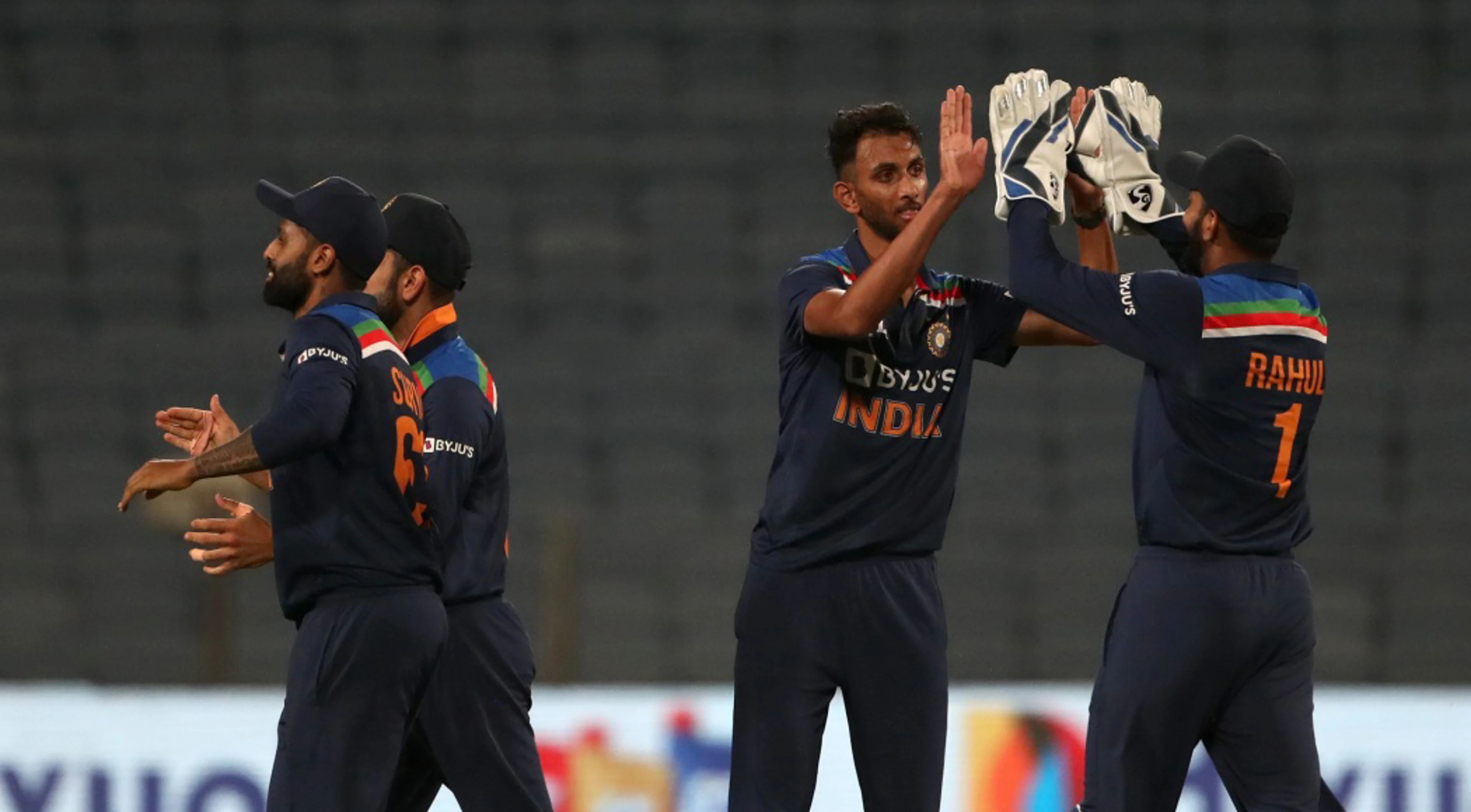 Dhawan, Krishna star as India thrash England in first ODI