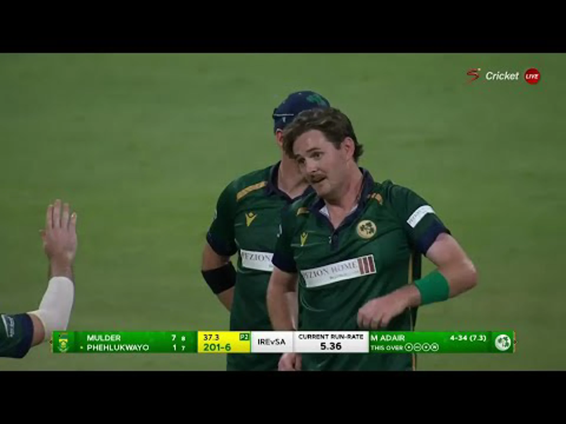 Ireland v South Africa | 1st ODI | 1st innings | Mark Adair 4