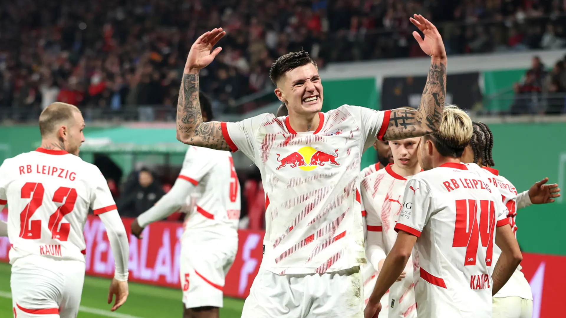 Sesko sends Leipzig to German Cup final four